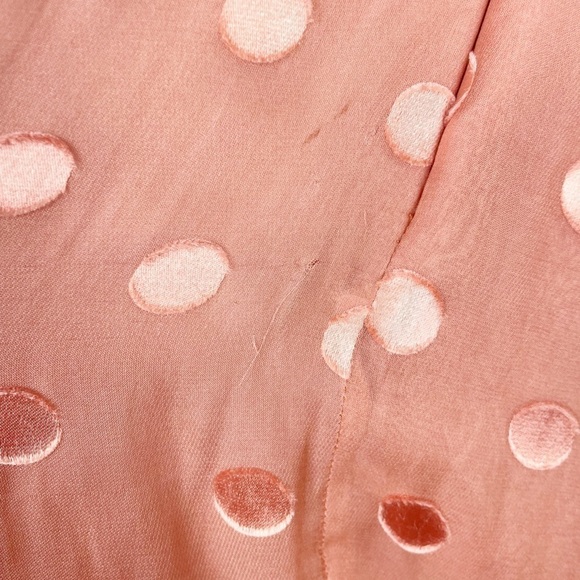 Michelle Mason Polka Dot Plunge Long Sleeve Mini Dress Pink Size 0 Cocktail - Picture 13 of 13